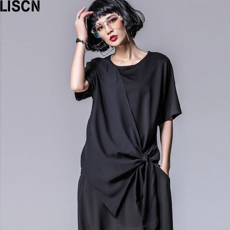 2020 Весна Лето Европа размера плюс футболки женские Асимметричные Женская