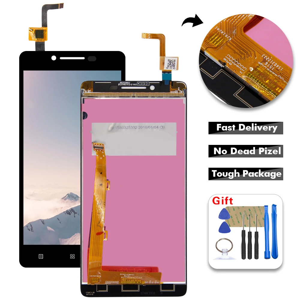 Высококачественный дисплей LCD для замены сенсорного экрана и сборки цифрового блока Lenovo A6000 K30 A 6000.