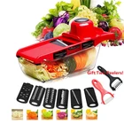 Овощерезка-мандолина, слайсер для картофеля, моркови, сыра, Овощная терка, кухонные принадлежности, в подарок, 2 ножа