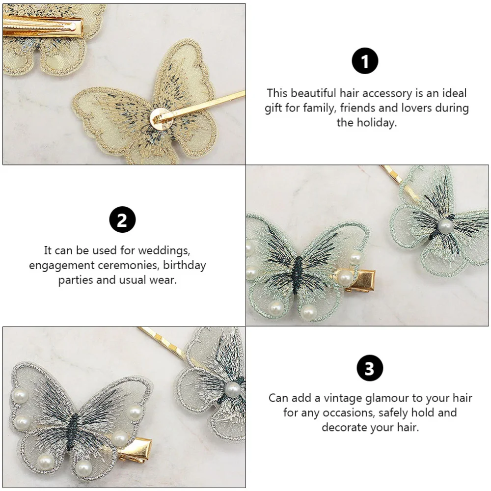 

12Pcs Butterflies Hair Clips Pretty Hair Pin Barrettes for Decor (Mixed Color)