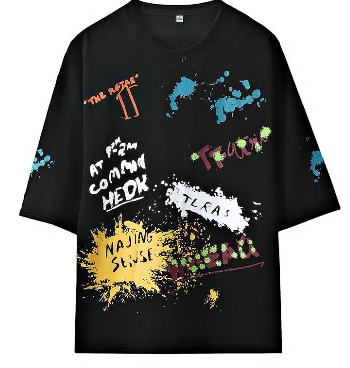 

Five-point sleeve t-shirt men's 2021 summer short sleeve trend loose Joker men's half sleeve men's clothes tide t-shirt