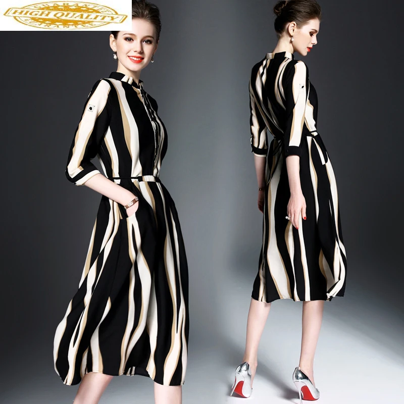 Новинка 2019 летнее платье женское винтажное Полосатое миди элегантные вечерние