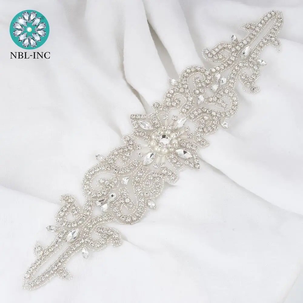 (1 шт.) Свадебные бисером серебряные Кристальные Стразы для аппликации аппликация