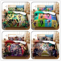 new my hero academia 3d bedding set bakugou katsuki todoroki shouto duvet cover pillowcase children anime bed linen bedclothes