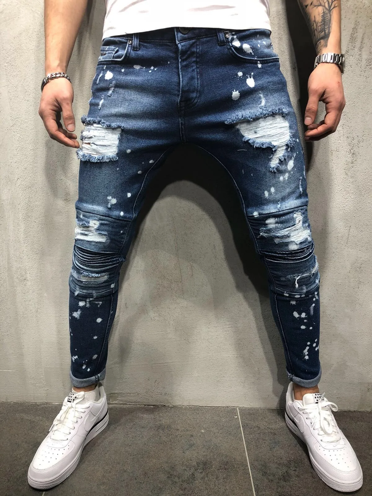 

MARKA KRALI Men Jeans Skinny Jeans Men Stretch Jeans Blue Jeans Men Jeans Jogger Jean Classic Man Jean Man Zip Mens Pantsi