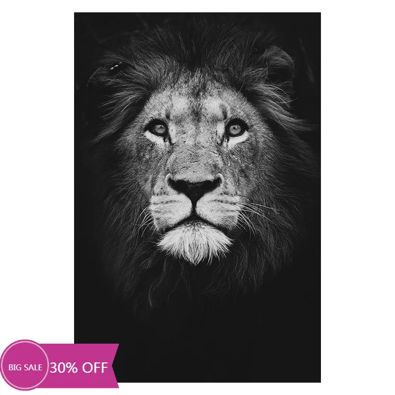 

Christmas Decoration Canvas Painting Animal Lion Wall Art Poster and Photo Wall Picture Living Room Decoration Home Decoration