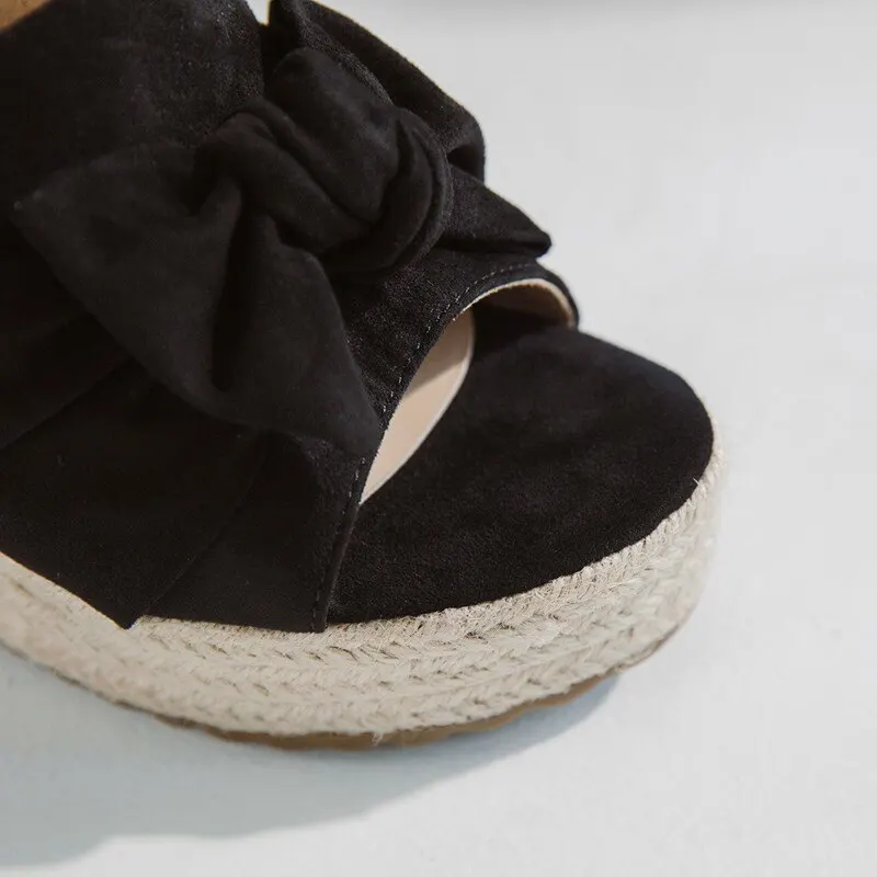 TAOFFEN/женские Босоножки с открытым носком однотонный галстук-бабочка женские