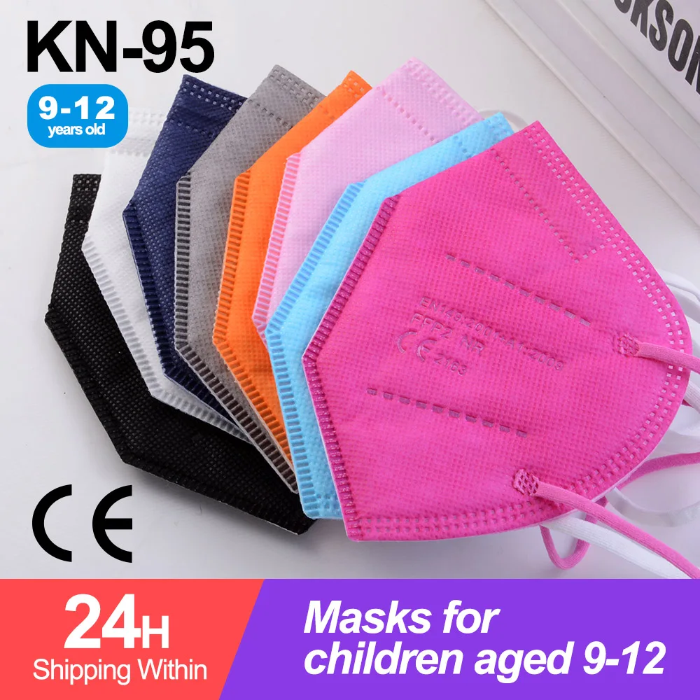 9 12 лет FFP2 детская маска kn95Mask одобренная гигиеническая цветная mascarillas ffp2repelable