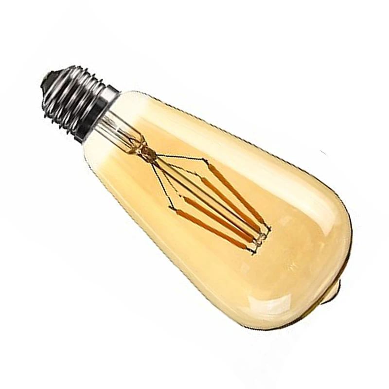 Dimmable E27 4W Ретро винтажный Филамент ST64 COB светодиодный светильник лампа Цвет