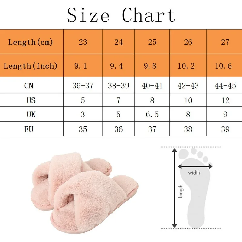 

Winter Women House Slippers Faux Fur Warm Flat Shoes Female Slip on Home Furry Ladies Slippers Size 36-41 Wholesale