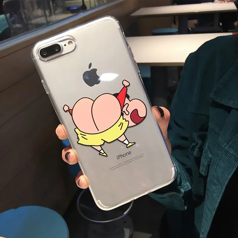 Тонкий мягкий ТПУ чехол Crayon Shinchan для телефона iphone X 7 8 6 6s Plus силиконовый