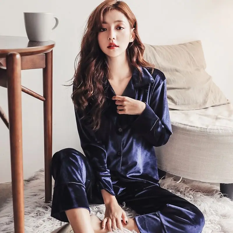 QWEEK Plus Size Pijama Velvet Women's Pajamas Female Set Woman 2 Pieces Sleepwear Winter Pyjamas Loungewear 3XL 4XL 5XL