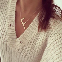 new adjustable womens gold color a z letter necklace jewelry stainless steel simple heart necklace alloy pendant necklace