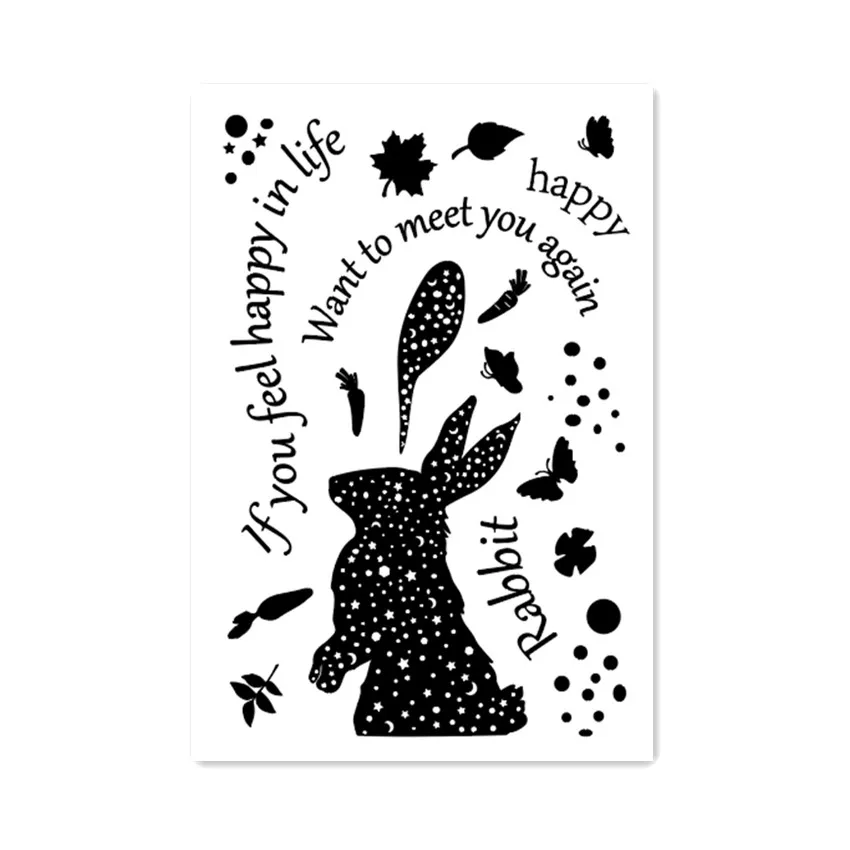 11*16 пасхальные магические прозрачные штампы в виде кролика/Силиконовые пломбы