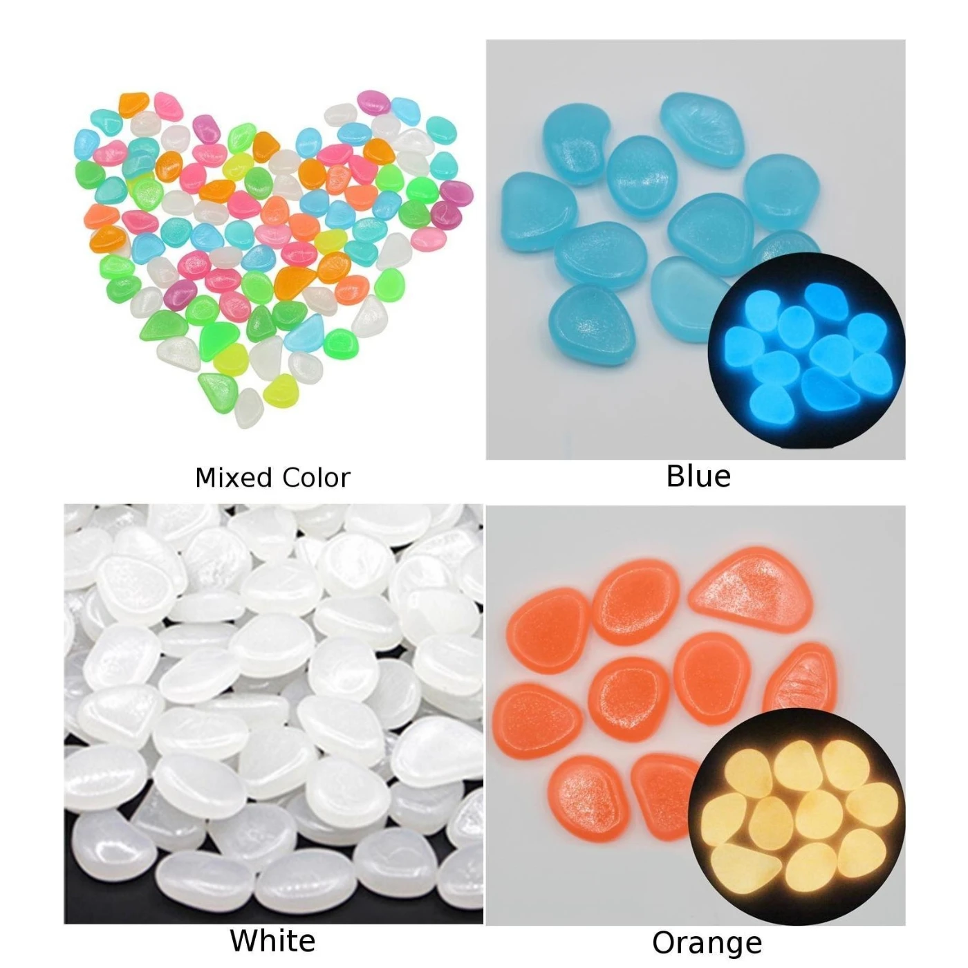 100 * светящаяся каменная галька светится в темноте рыбный резервуар бассейн