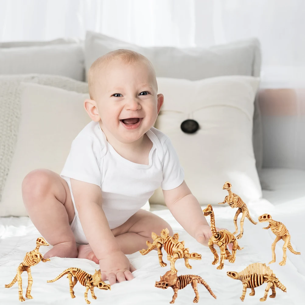 12 шт./компл. скелет динозавра фигурки Ассорти ископаемый цифры модель здания