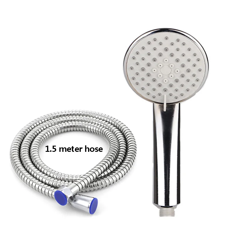 shower set 1 ZhangJi Lotus, душевая головка высокого давления, 5 режимов, многослойное покрытие, силиконовые отверстия, Распылительная насадка, 110 см, большая панель, душевая головка - Цвет: shower set 1