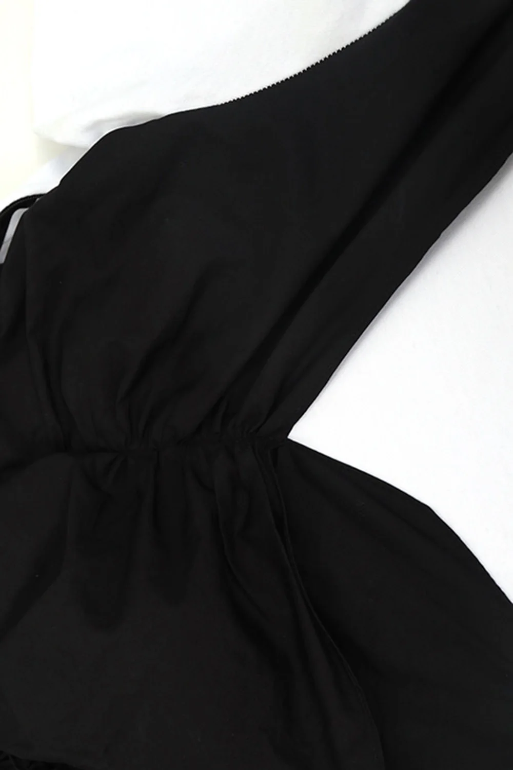 

2021 Summer New Folds Hem Irregular Splicing Color Contrast Fake Two Women's Dress High Street Fashion Temperament