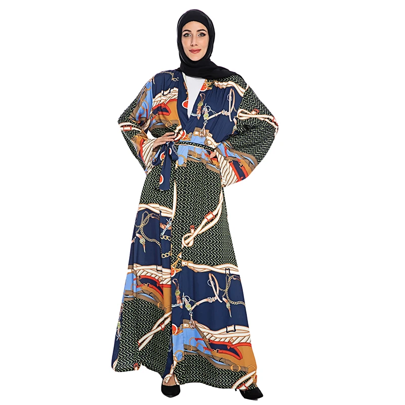 Женское кимоно в мусульманском стиле Abaya длинное мягкое турецком открытый
