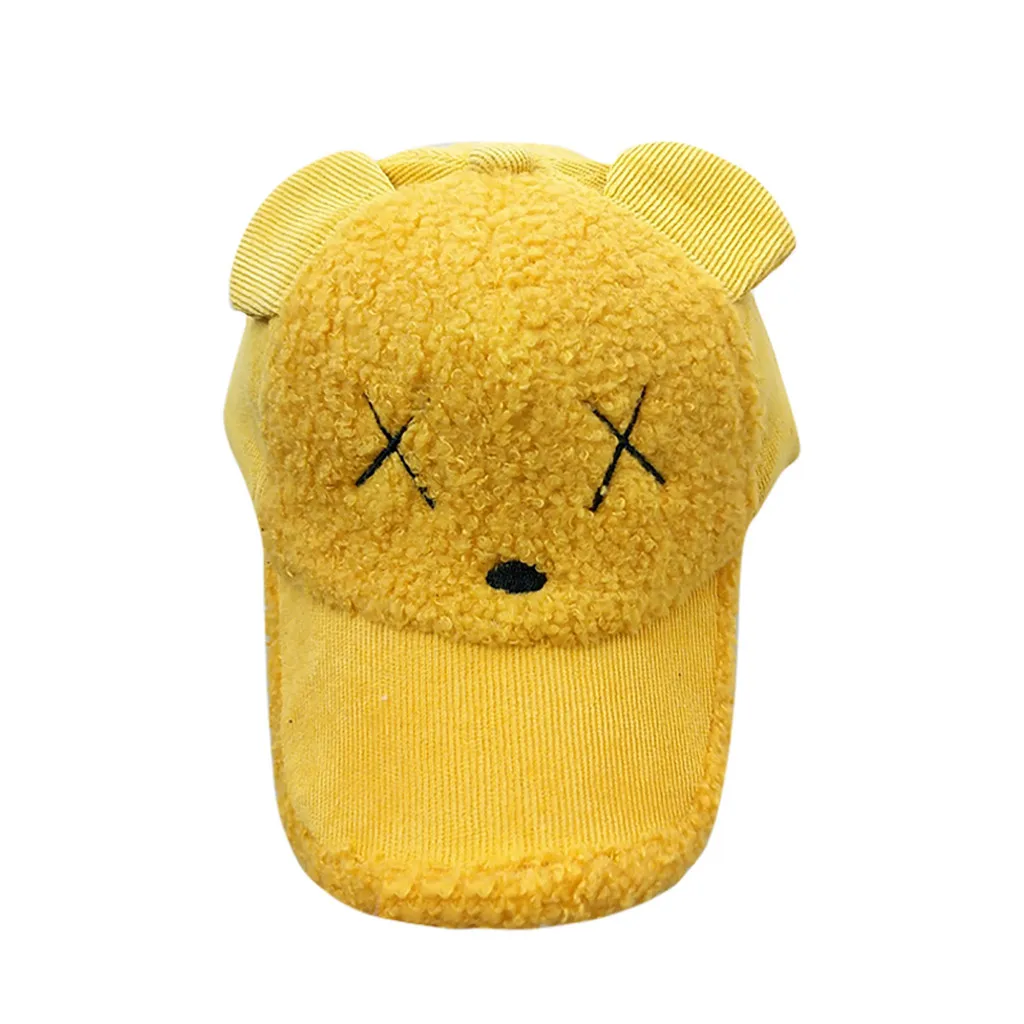 2019 модная однотонная Детская кепка с милыми ушками Повседневная бейсбольная