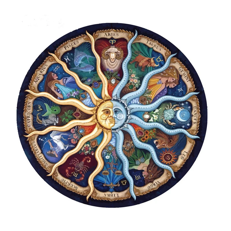 

12 zodiac Mandala Diamond Cross Stitch Embroidery Full Round Needlework 5d Diy Diamond Painting Universe Meditation home decor