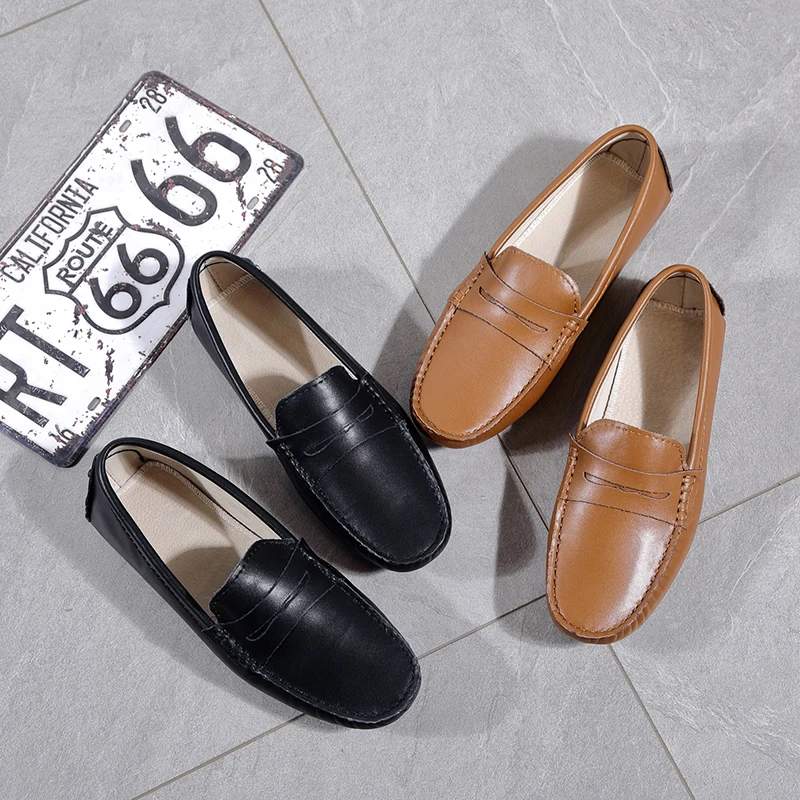 Мужские мокасины на плоской подошве MIYAGINA повседневные Мокасины из натуральной