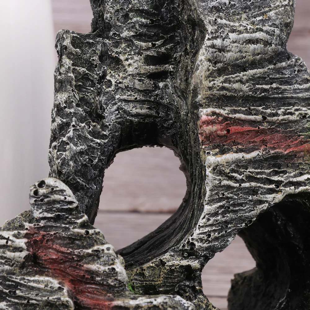 

Simulation Peculiar Fish Shrimp Habitat Artificial Mountain Ornament Aquarium Landscape Mountain Fish Tank Resin Hill