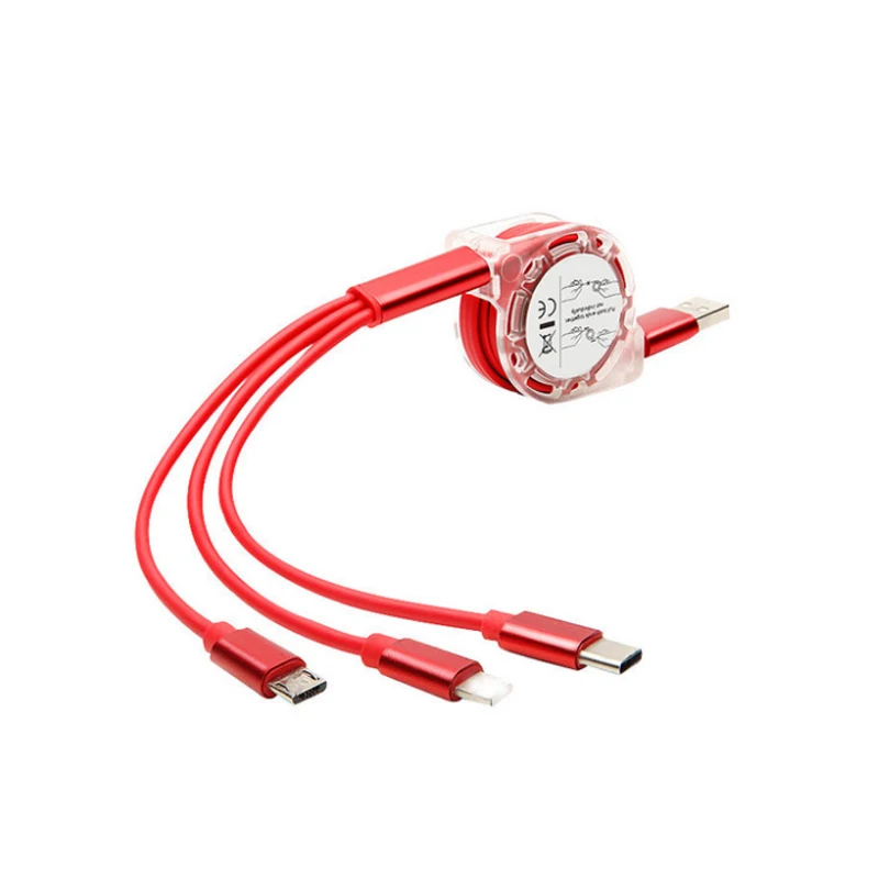 Red Usb кабель для зарядки samsung huawei все-в-одном выдвижной кабель для xiaomi Портативный micro type-c кабель для быстрой зарядки - Цвет: Red