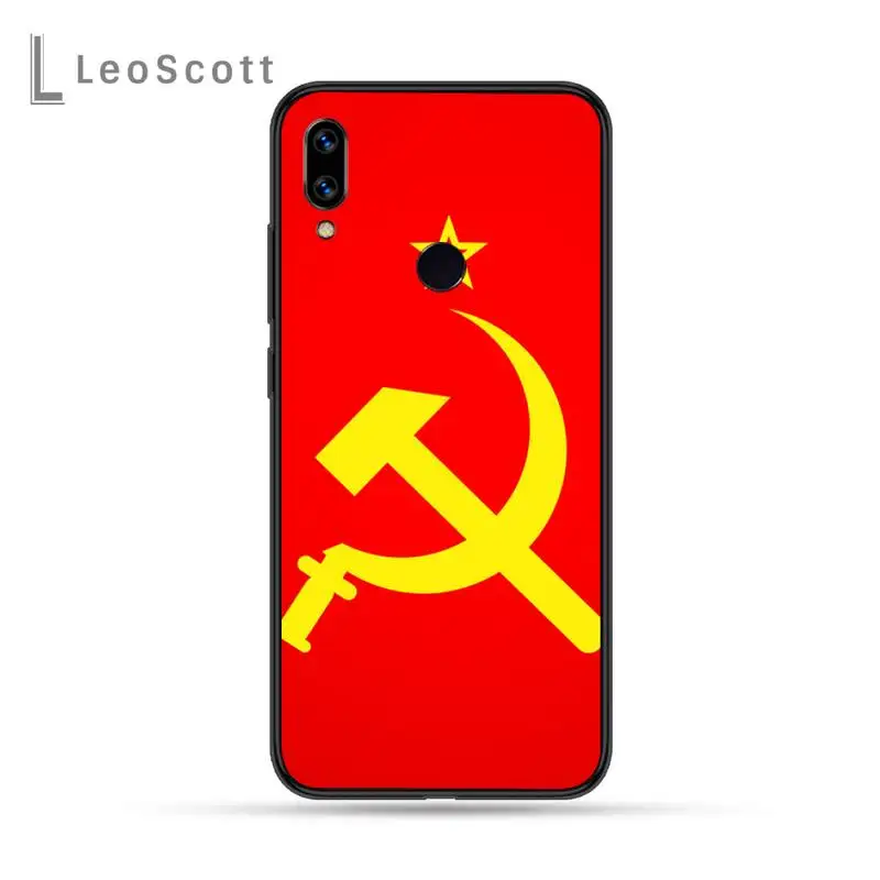 

Soviet Union USSR Grunge Flag Painted Phone Case For Xiaomi Redmi Note 4 4x 5 6 7 8 pro S2 PLUS 6A PRO
