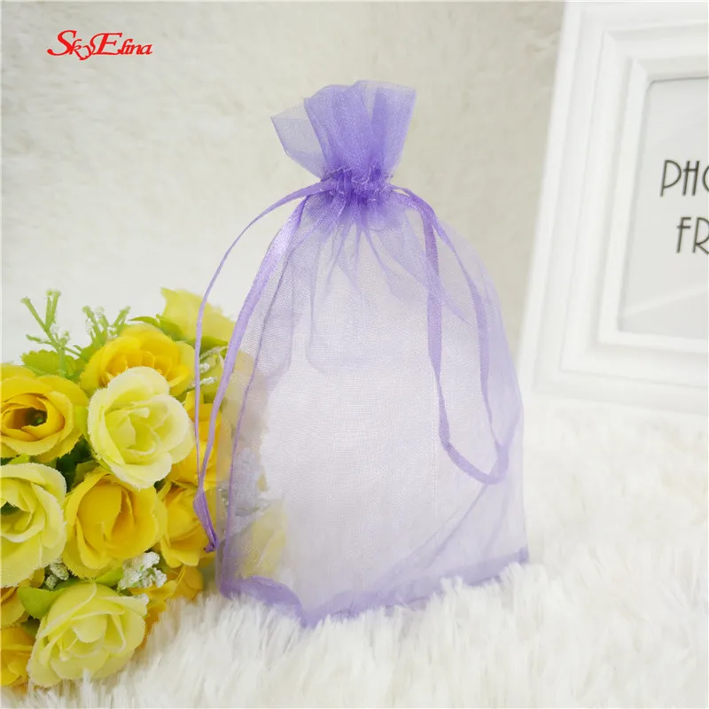 light purple 50 шт. маленький пакетик из органзы, свадебные украшения, вечерние Упаковочные пакеты, подарочные сумки, сумки, свадебные коробки для сладостей 5z - Цвет: light purple