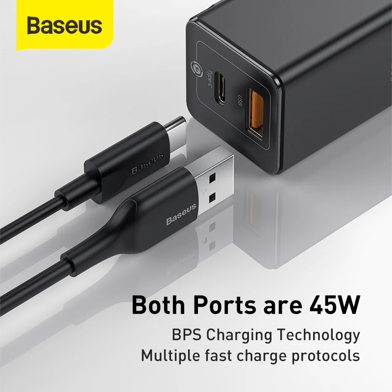 Устройство зарядное сетевое Baseus GaN 45 Вт USB Type C PD | Мобильные телефоны и аксессуары