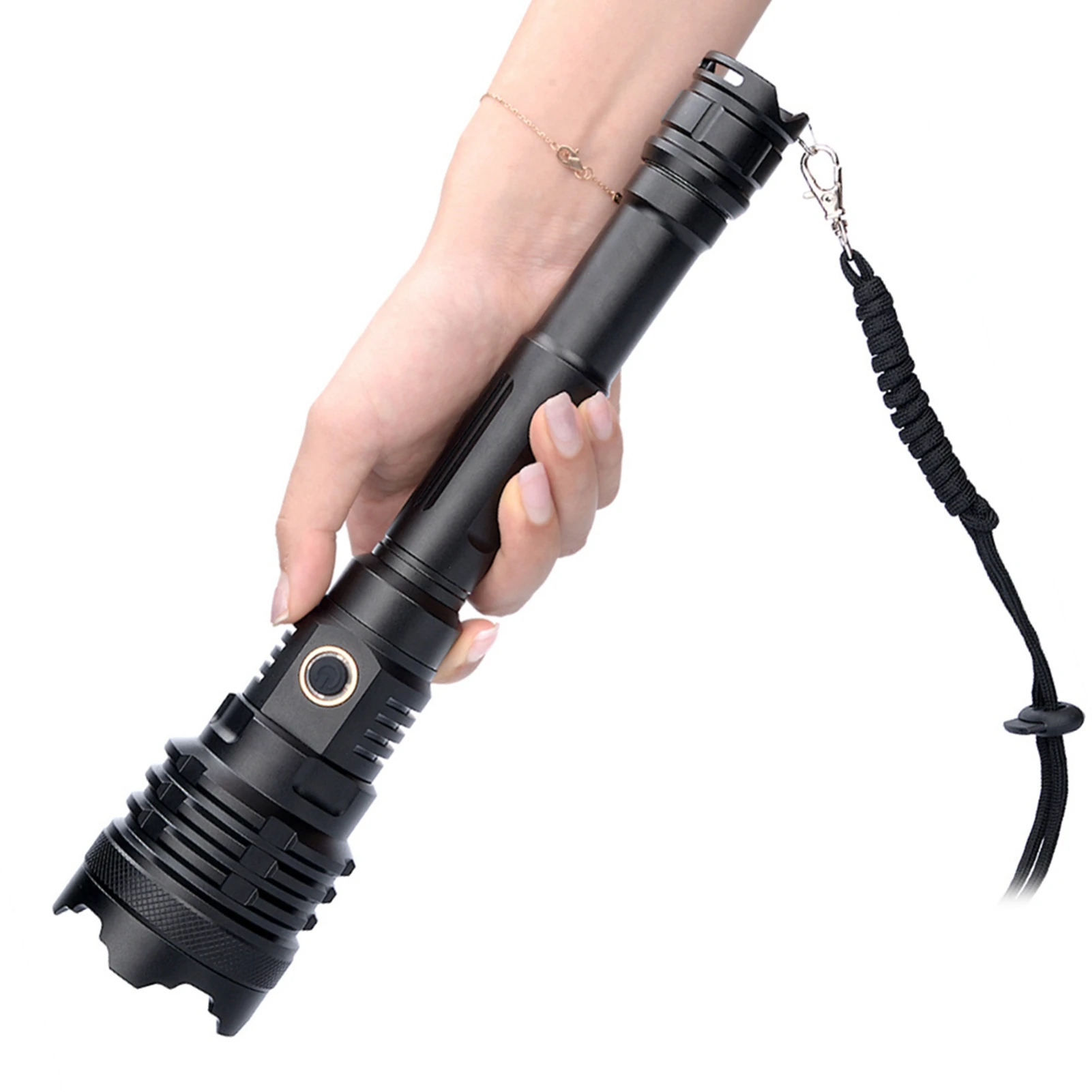 

50W 16-core LED Flashlight Super Bright Torch USB Charging Telescopic Zoom Flashlight Lamp Rechargeable Battey