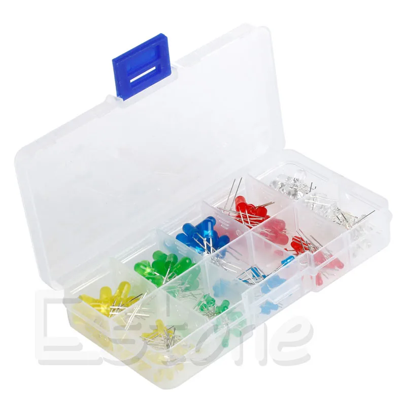 

Hot New 150Pc 3mm 5mm LED Light White Yellow Red Blue Green Assortment Diode Kit