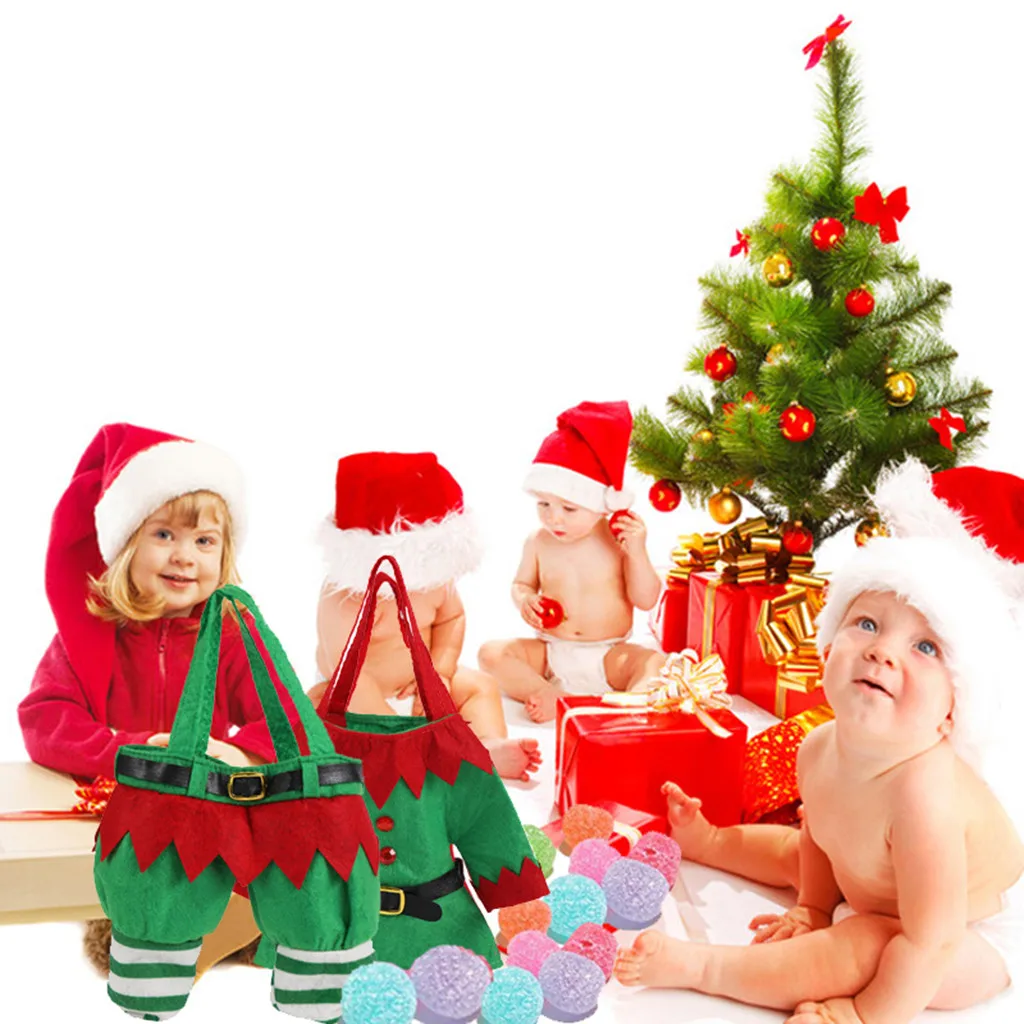 2Pcs New Reusable Christmas Candy Bags Santa Claus Dress Pants Xmas Design christmas presents Gifts Bag cadeau noel navidadF1010 | Дом и сад