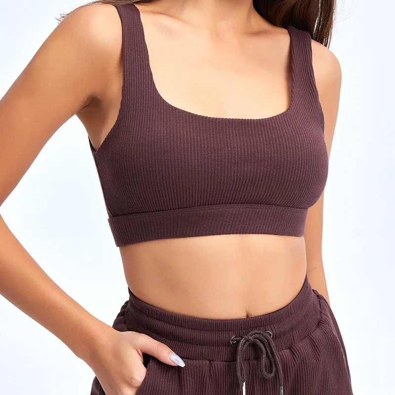 

2PCS Cotton Casual Sport Yoga Set Running Gym Suit Sportwear Women Set High Waist Fitness Activewear Workout Clothes For Women