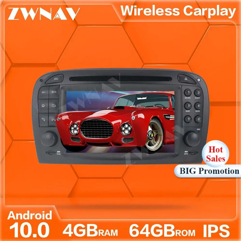 

4G+64GB Android 10.0 screen Car Multimedia Player For Mercedes SL R230 2001-2004 gps navi Auto Audio Radio stereo IPS head unit
