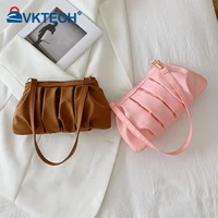 girls brief womens casual messenger bags fashion nylon women pleated small handbag shoulder solid color purse underarm bags