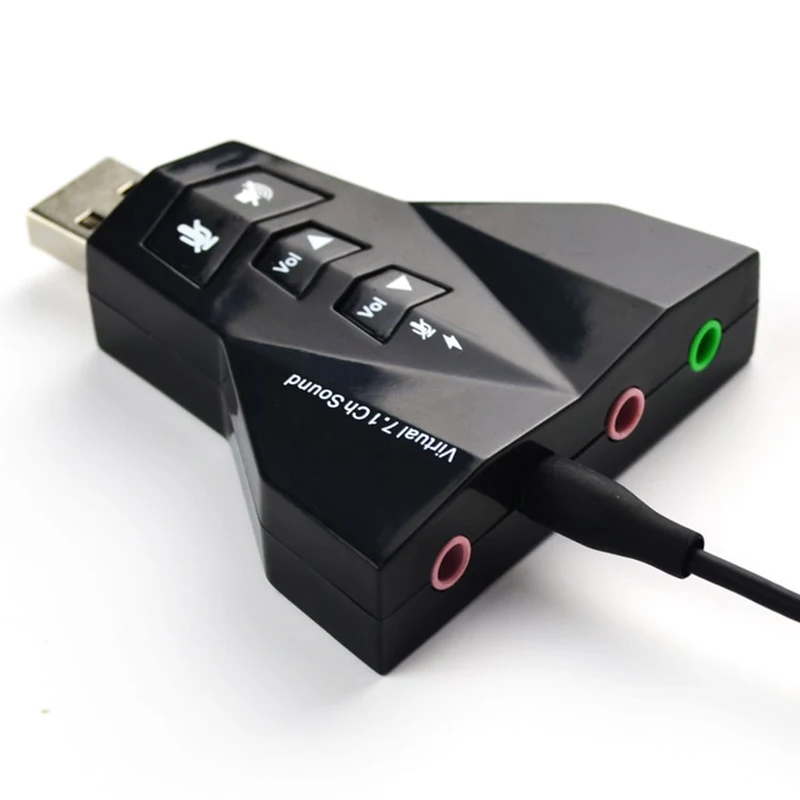 Новая виртуальная 7 1 USB звуковая карта внешняя аудио двойной адаптер для