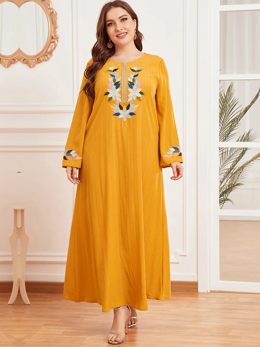 

Eid Mubarak, мусульманское женское платье-абайя, Дубай, вышивка, Турция, Исламская одежда, Caftan Marocain Caftan Vestido kaffemme