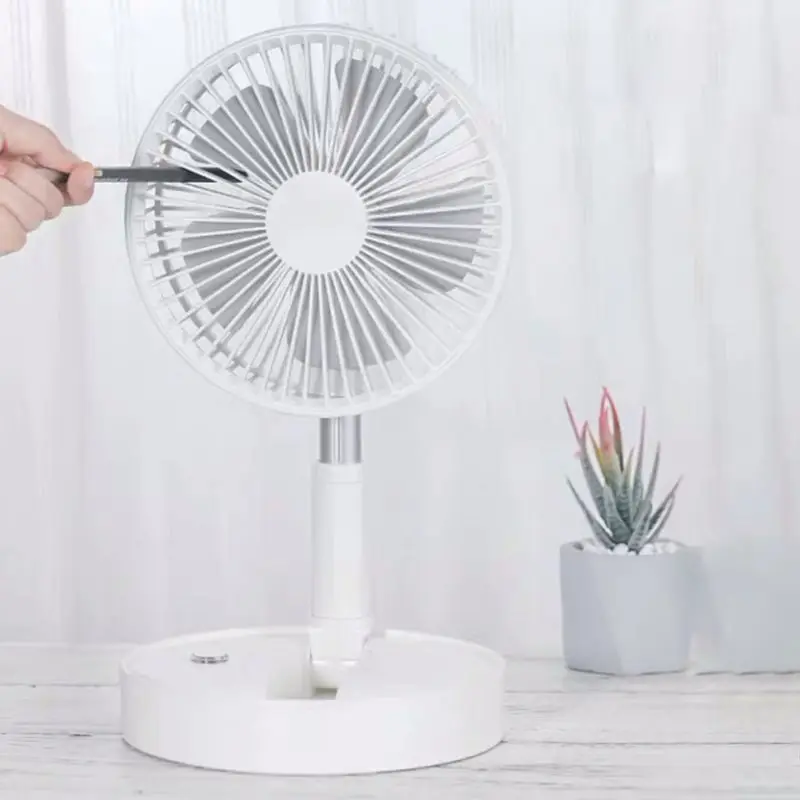 

Portable Desktop Small Fan Charge By Mobile Power Usb Retractable Folding Convenient Charging Ultra-quiet Small Fan