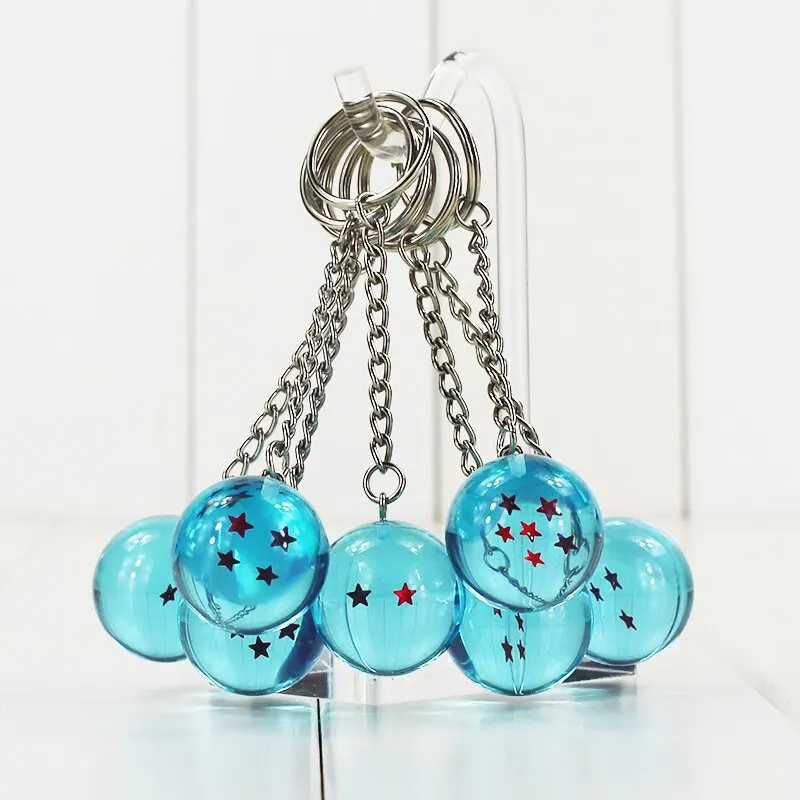 Брелок для ключей в стиле аниме кольцо с подвеской виде голубого оранжевого шара