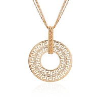 vintage hollow round crystal circle pendant necklace for women chains long necklace fashion jewelry gifts for best friend