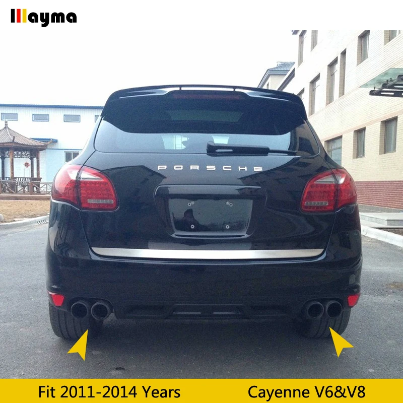 Матовые черные наконечники выхлопной трубы глушителя для Porsche Cayenne V6 V8 2011 2012 2013 2014