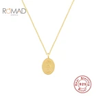 Ожерелье ROMAD из серебра 925 пробы с овальным тотемным глазом и бриллиантами, золотое ожерелье для женщин, ювелирные изделия, бижутерия для женщин