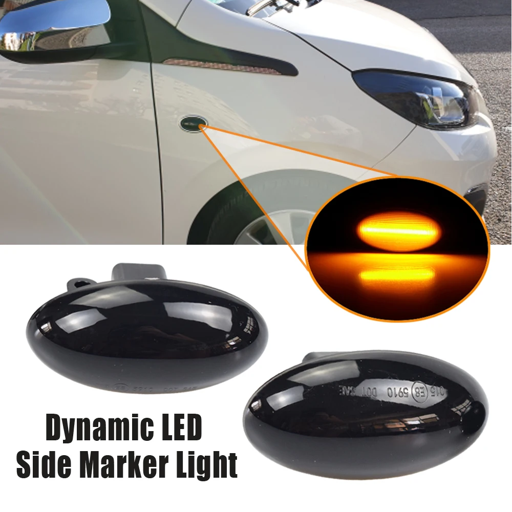 

2pcs Amber Car Turn Signal Lamp DC 12V LED Side Marker Light Turn Indicators Streamer Light For Peugeot 301 2013-2020