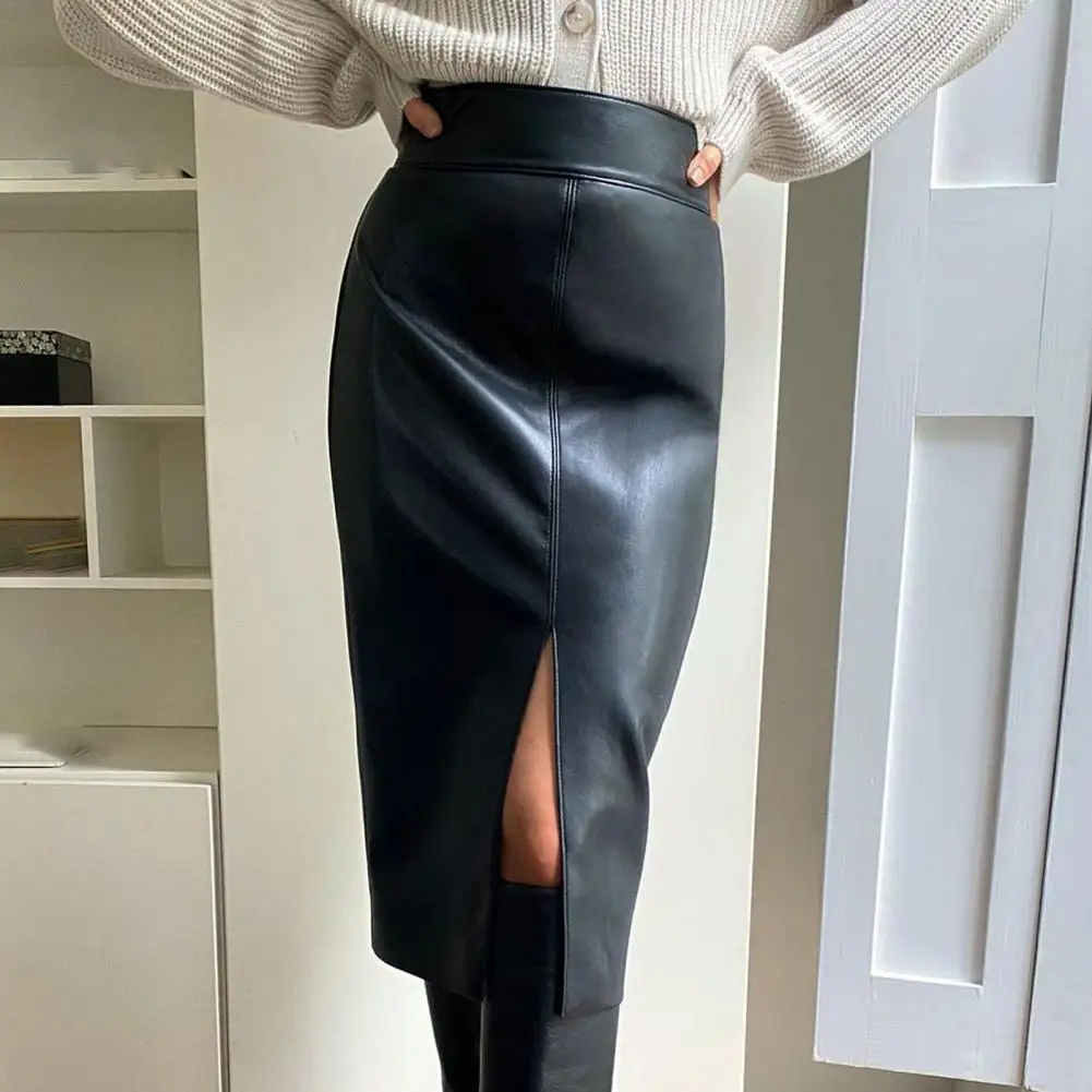 

Women's Bodycon Skirt 2022 Office Skirt High Waist Split Leg Hip Wrapped Solid Color Pencil Office Skirt for Party