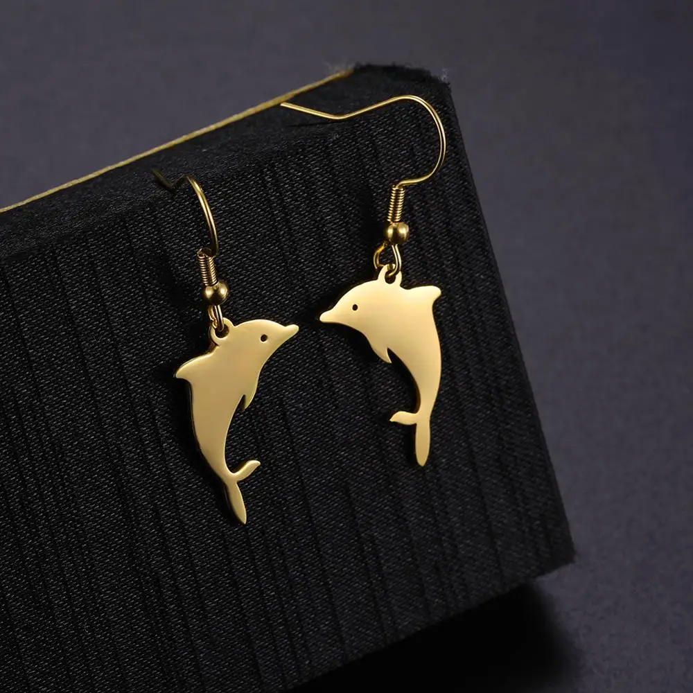 My Shape Серьги из нержавеющей стали с дельфином и пингвином для женщин девочек