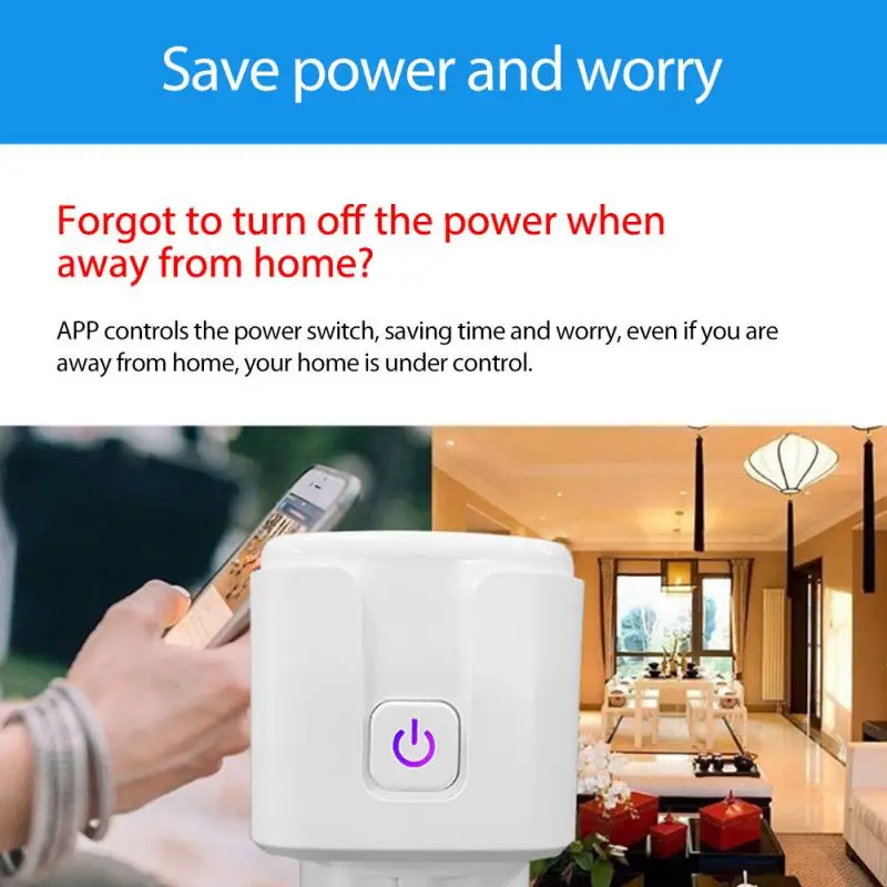 WiFi смарт-разъем ЕС 10A 16A гнездо Мощность монитор Функция времени через Tuya