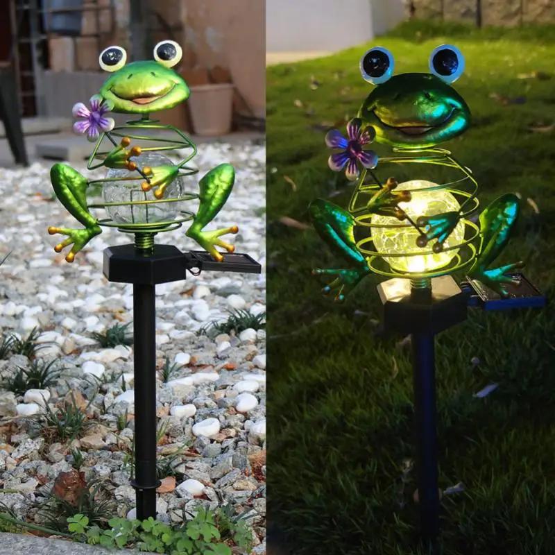 

Outdoor Solar Light Green Frog Waterproof Spring Garden Navidad Ground Lamp Pathway Light Led Lawn Lights Christmas Decoration
