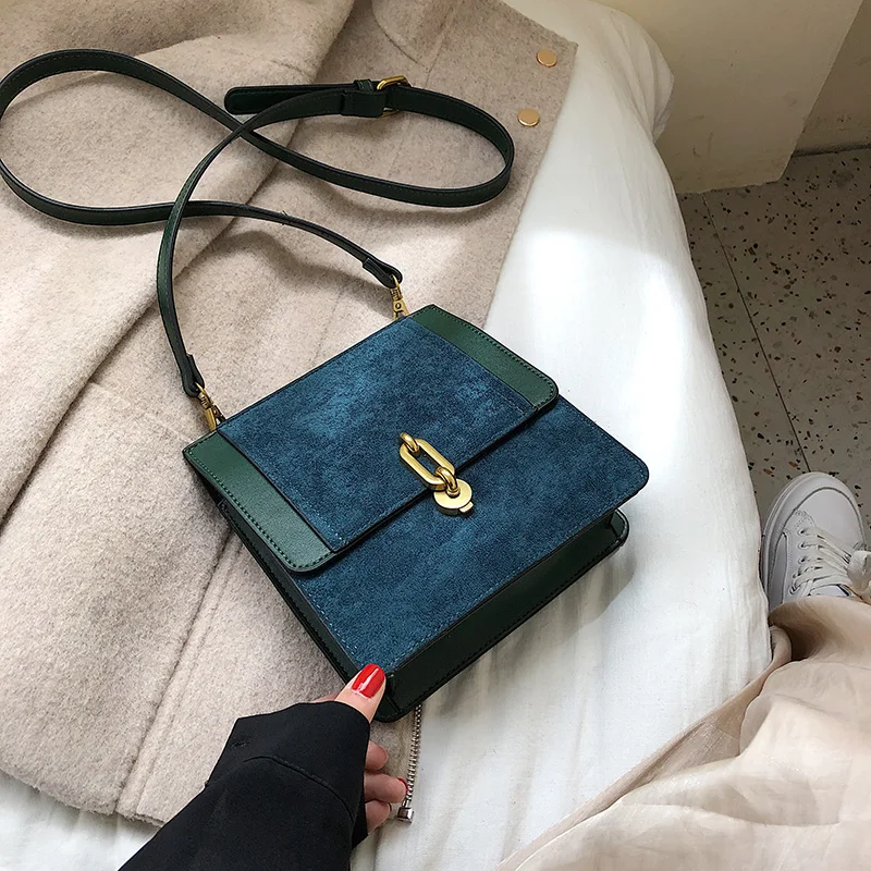 13 CM Blue Винтажная модная женская сумка с откидным верхом Новая высококачественная матовая женская дизайнерская сумка из искусственной кожи с замком - Color: 13 CM Blue